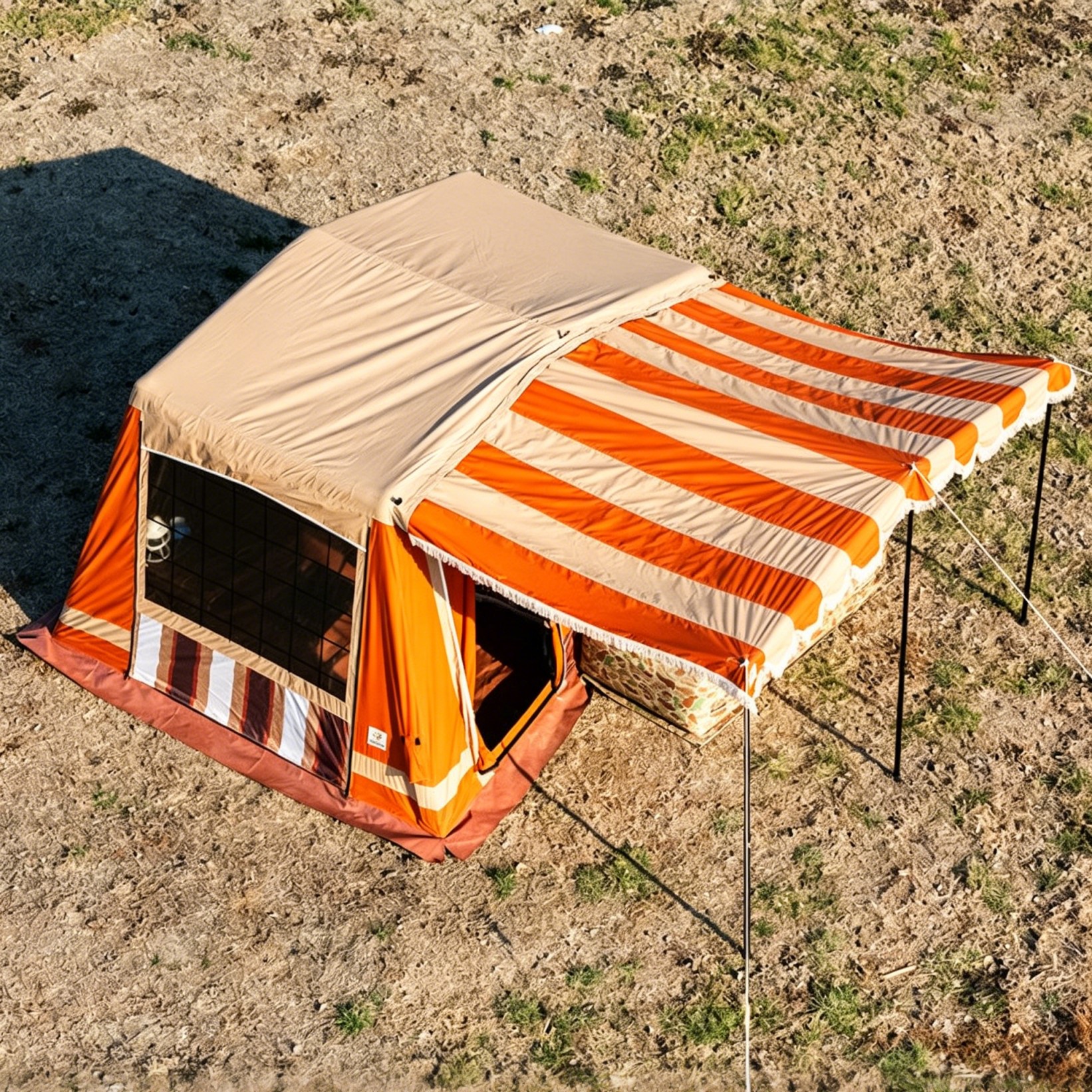 Parkcat 8㎡ Vintage Inflatable Camping Tent | 4-5 Person 4-Season Luxury Glamping Tent with Stove Jack