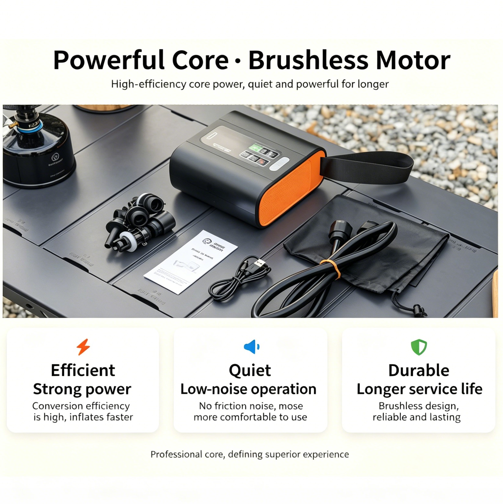 133P 22PSI High Pressure Electric Air Pump Dual-Stage Inflate Deflate for Camping Tent SUP Board Boat