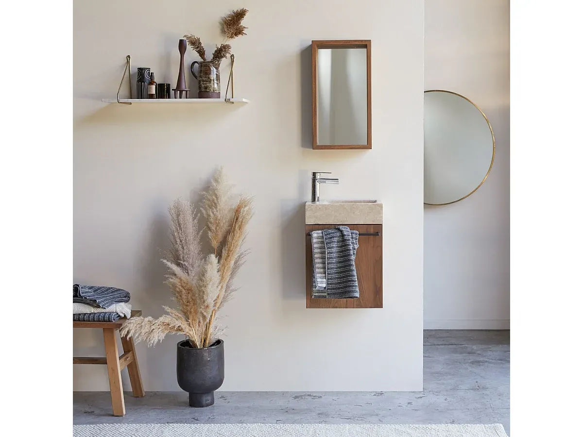 Moderner Waschtischunterschrank mit Aufsatz und LED