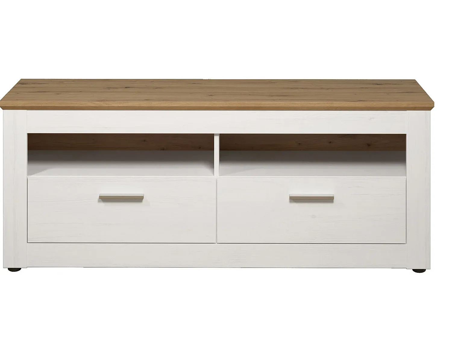 Moderner TV-Schrank in Hochglanz Weiß und Grau 180x32x30 cm