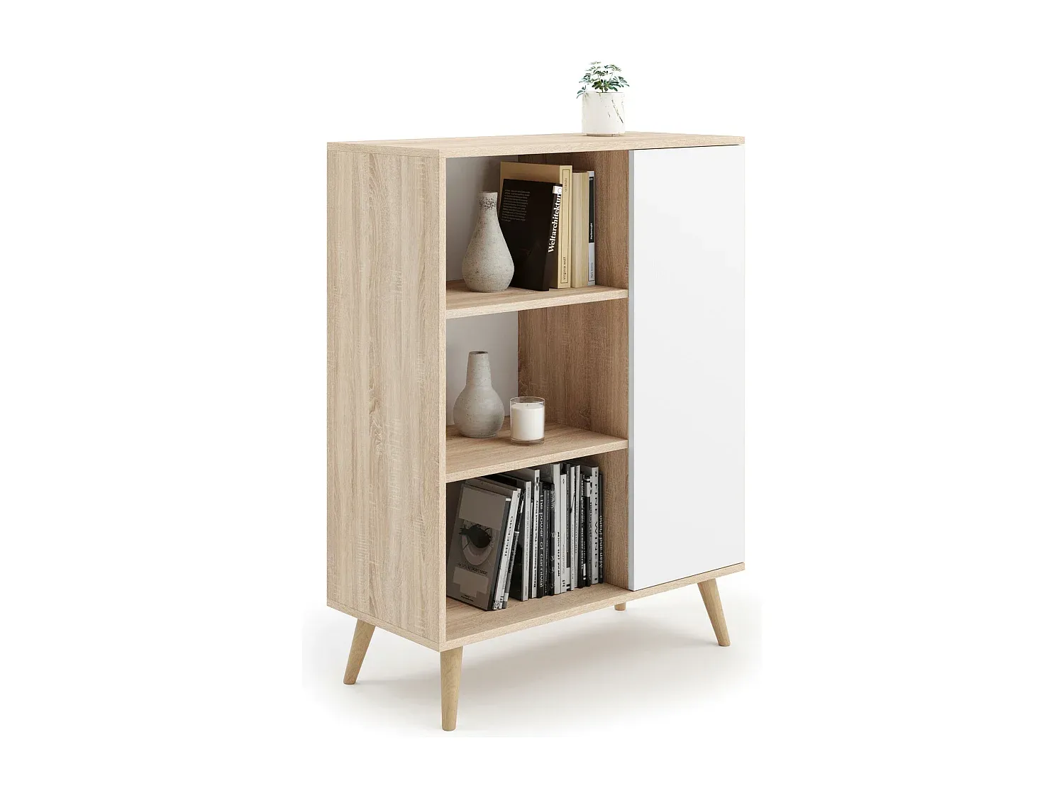 Moderne Hängevitrine mit LED-Beleuchtung und verstellbaren Glasböden