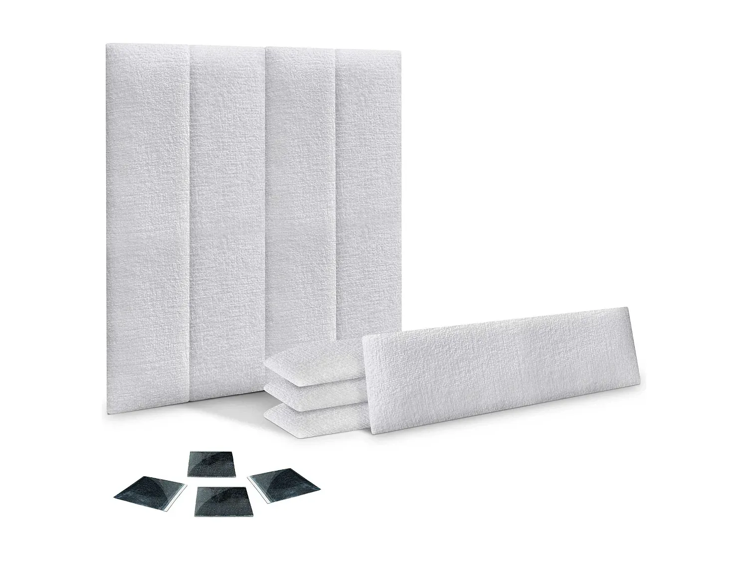 8er-Set schallabsorbierende Wandpaneele aus Wolle, selbstklebend, blau, 60 x 20 cm