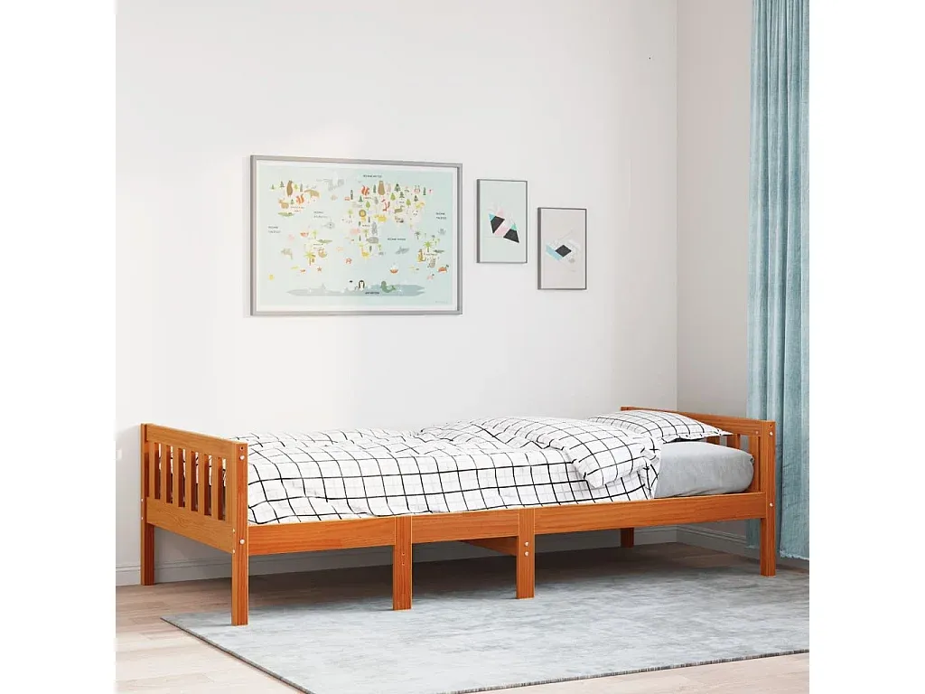 Holzbett mit integriertem Regal 100x200 cm
