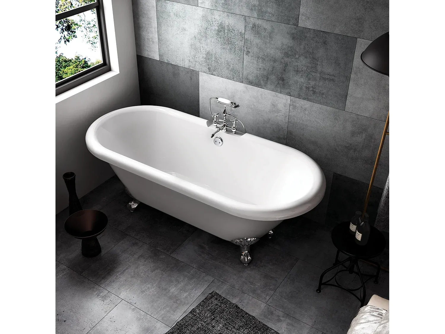 Kompaktes Waschbecken in Weiß