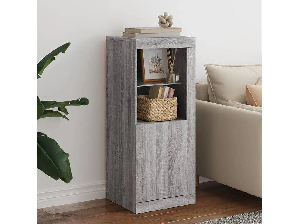 Kompakte Sideboard mit Kunstwerkoptik, Grau