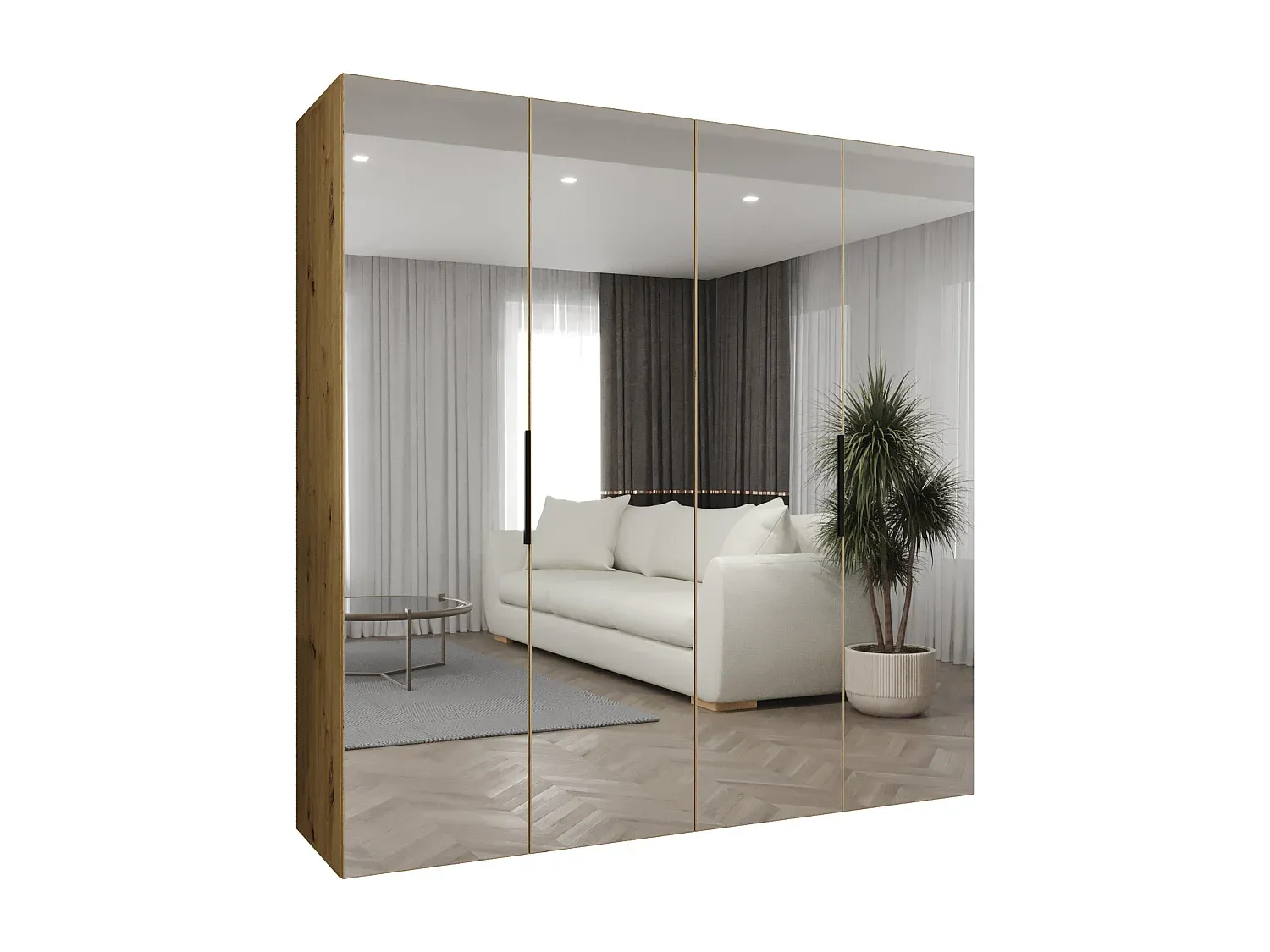 Großer Dachbodenkleiderständer mit Regalen und Schrank