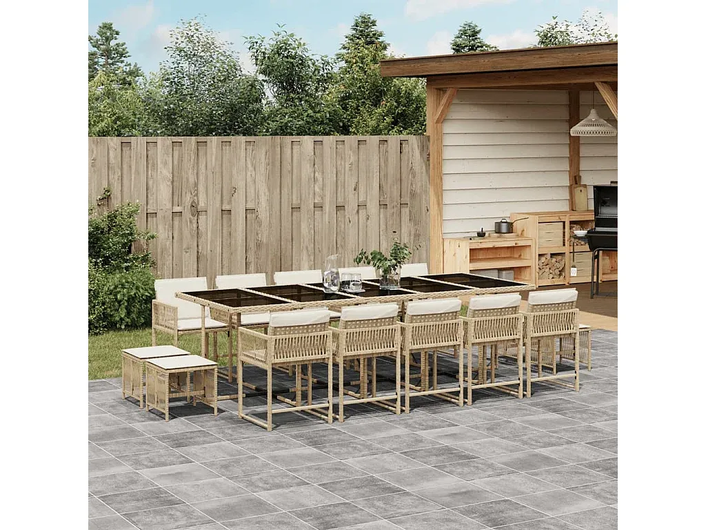 Moderne Garten-Essgruppe aus Metall und Kunststoffgewebe