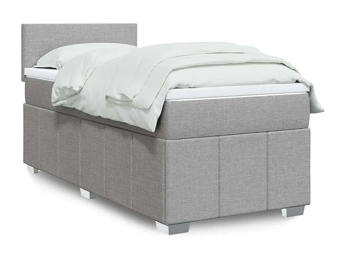 Komfortables Boxspringbett mit Matratze, Stoff, Blau, 140x190 cm