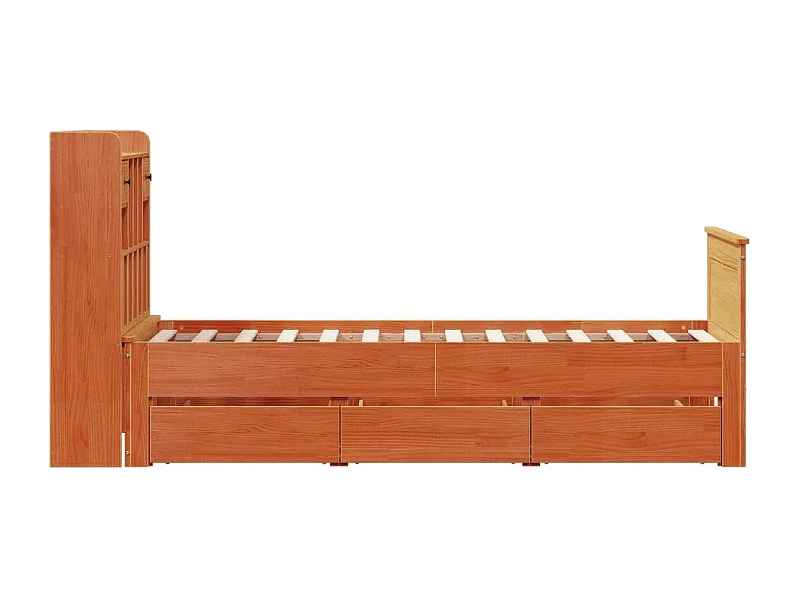 Holzbett mit integriertem Regal 180x200 cm
