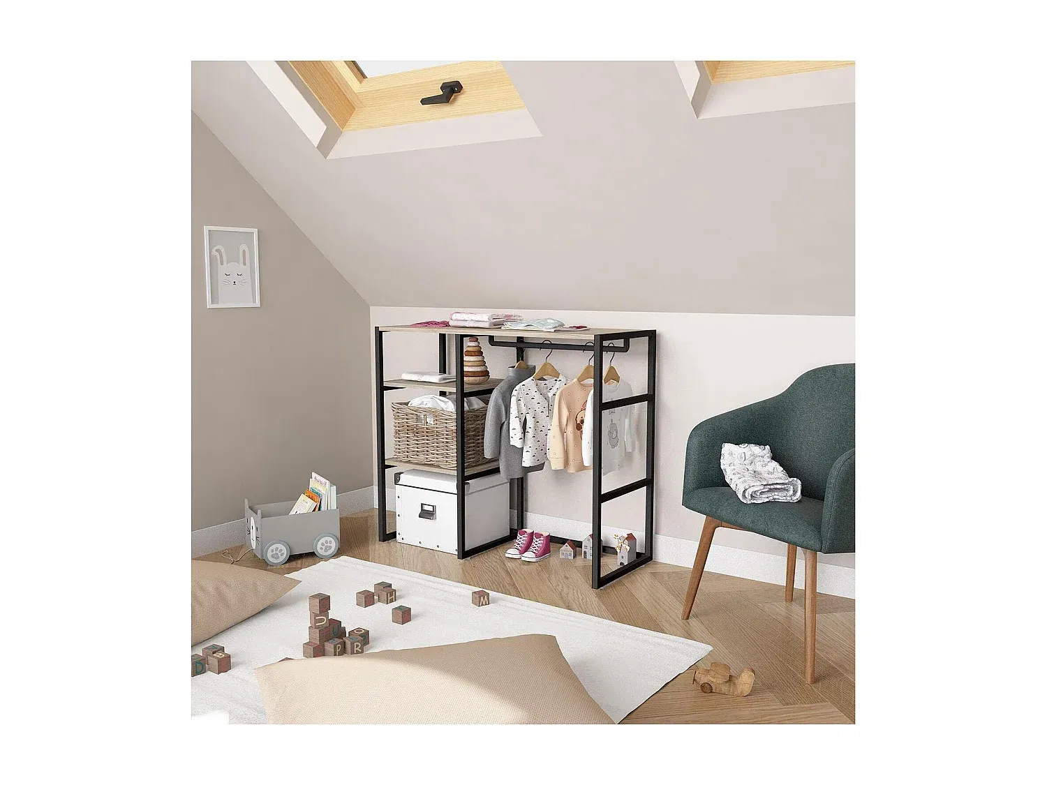 Moderne Samt-Barhocker in Blau, 2er-Set