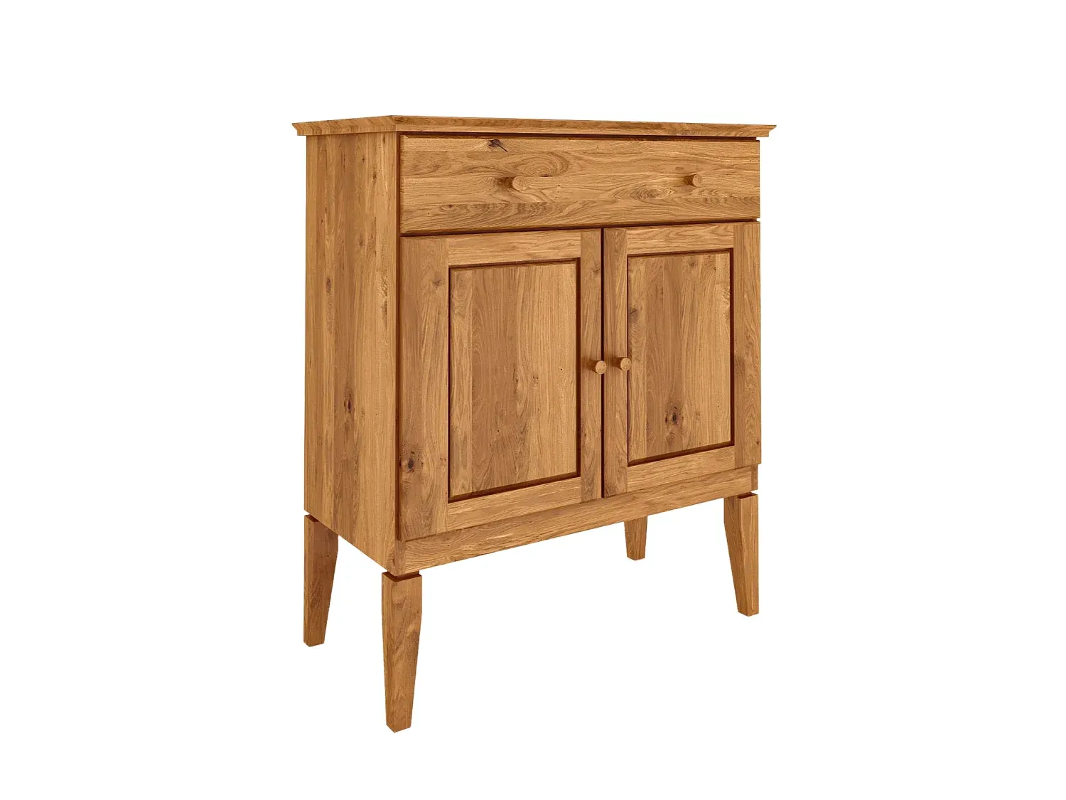 Klassische Kommode mit 6 Schubladen in Holzoptik und Weiß