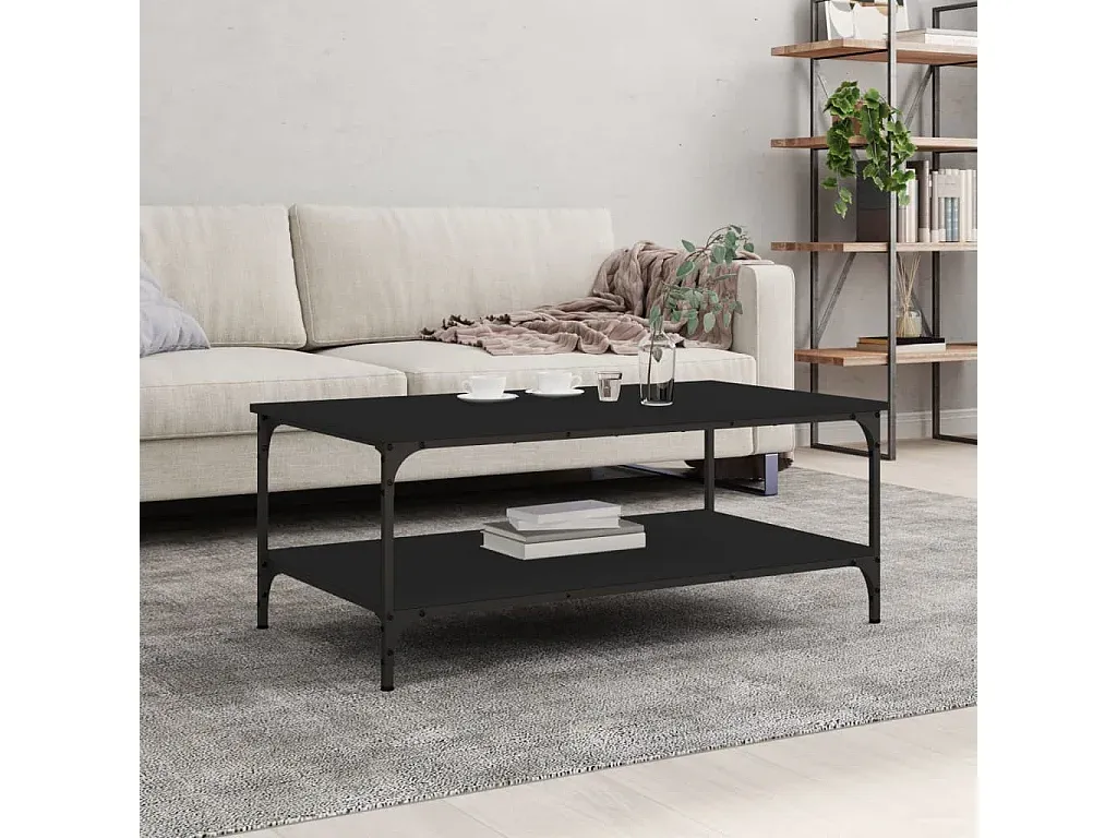 Moderner Glastisch mit Stahlrahmen 98,5x50x45cm