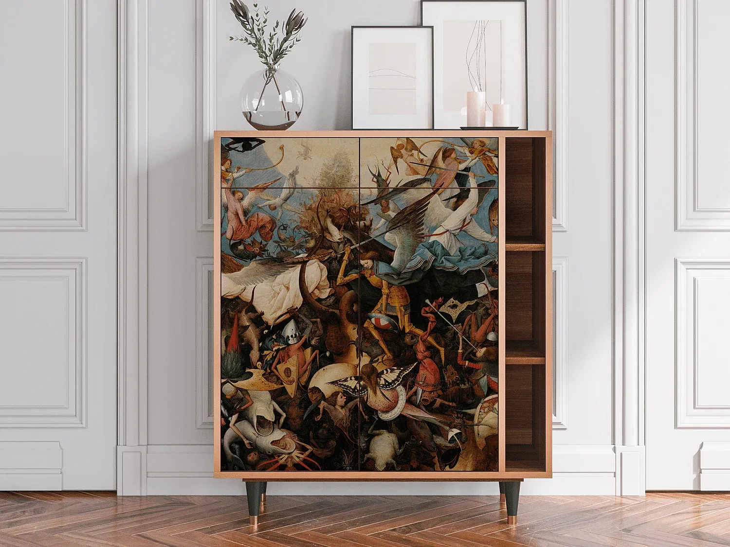 Moderner Sideboard in Sand mit Stauraum