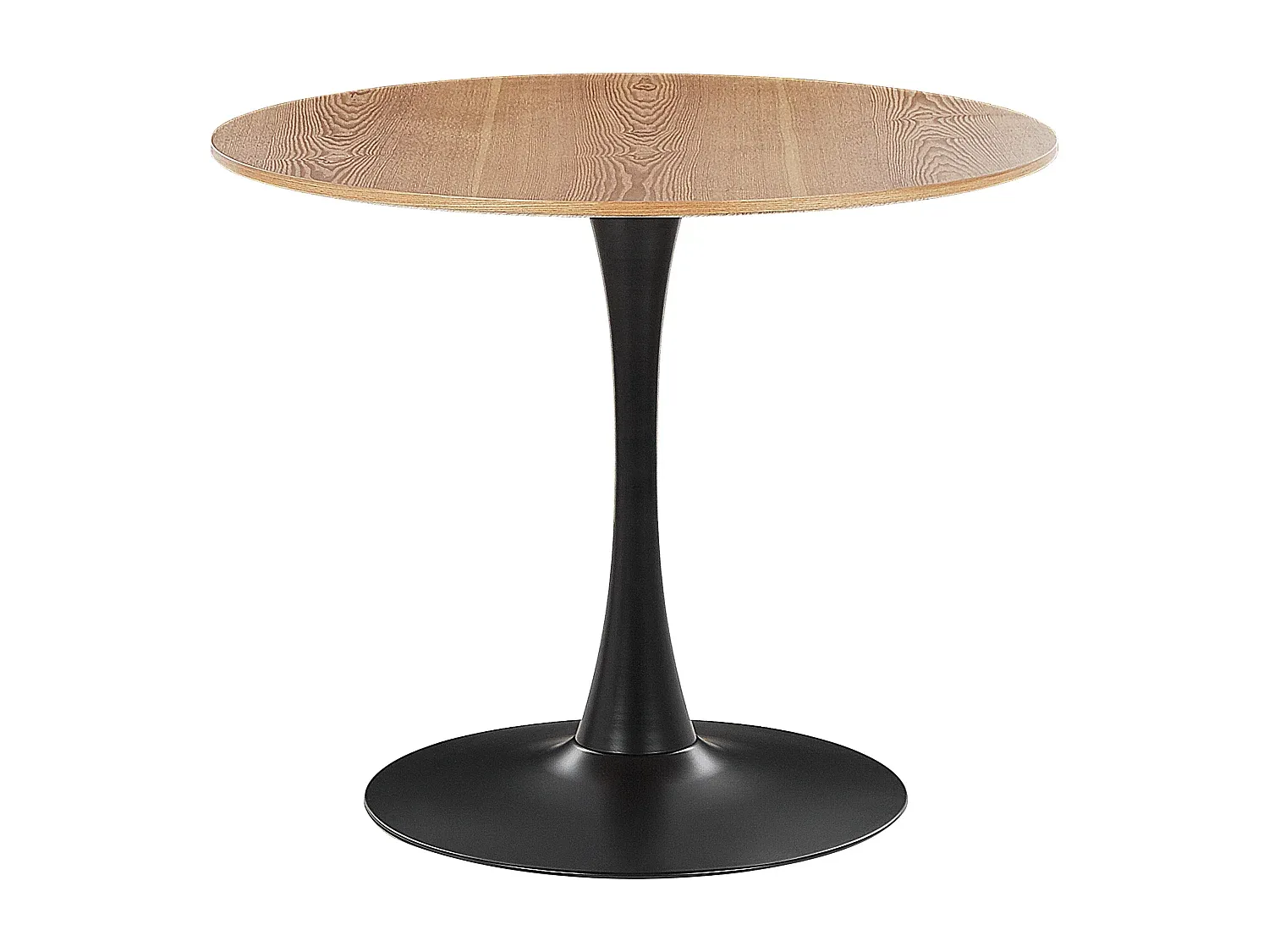 Holztisch im Esszimmer mit White Wash und schwarzem industriellem Design