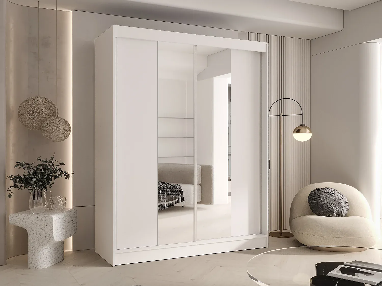 Moderner schwarzer Kleiderschrank aus Holzwerkstoff 80x50x200 cm