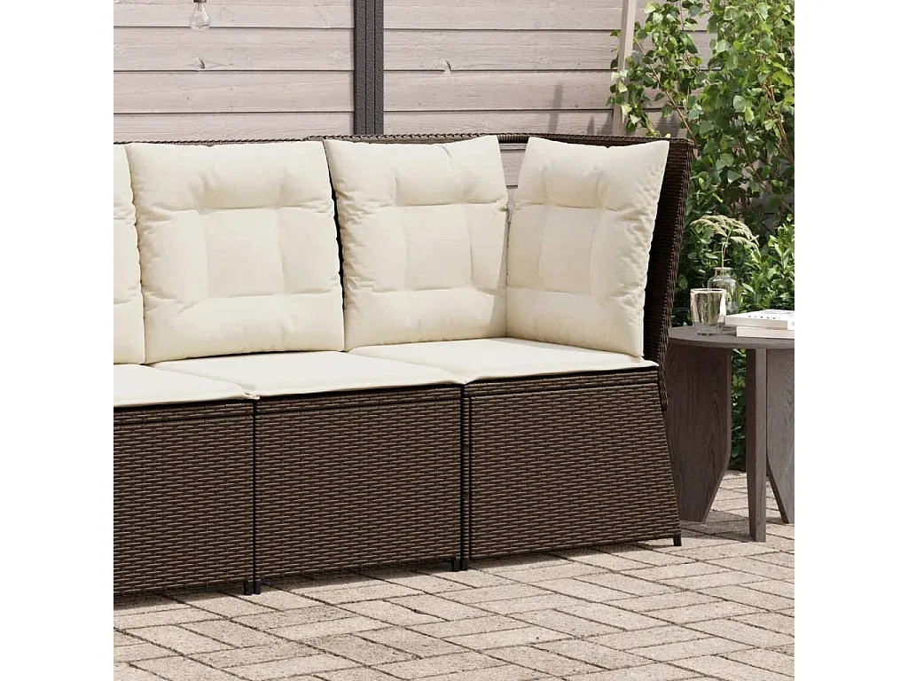 Garten-Essgruppe mit Kissen für 14 Personen, Beige Polyrattan