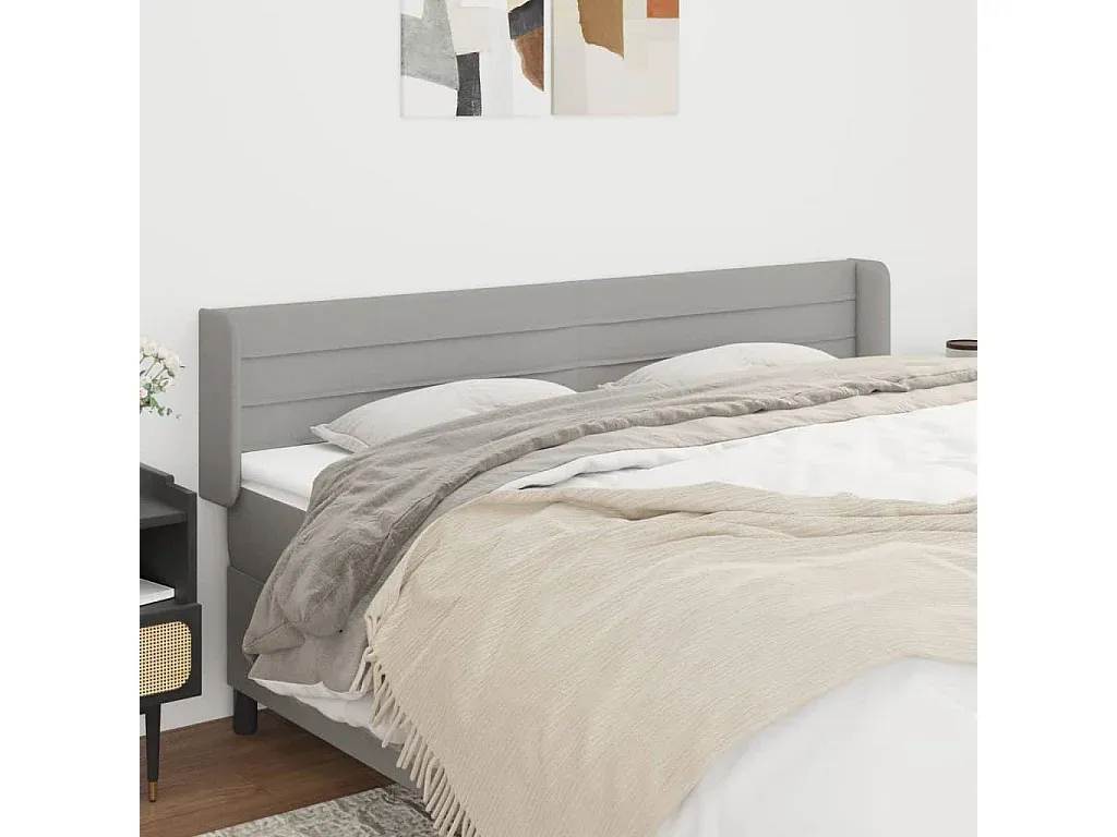 Stoff-Kopfteil für Bett, Dunkelgrau, Verstellbare Höhe