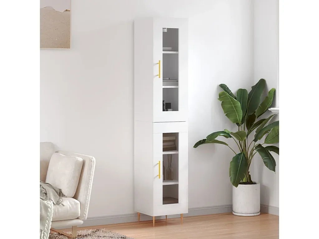 Hohes Sideboard mit Stauraum, Eicheoptik