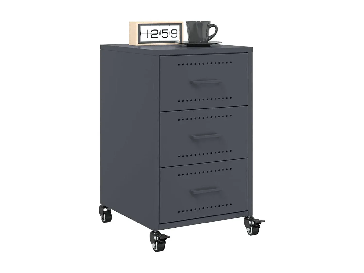 Moderner Nachttisch in Betongrau 50x39x47 cm