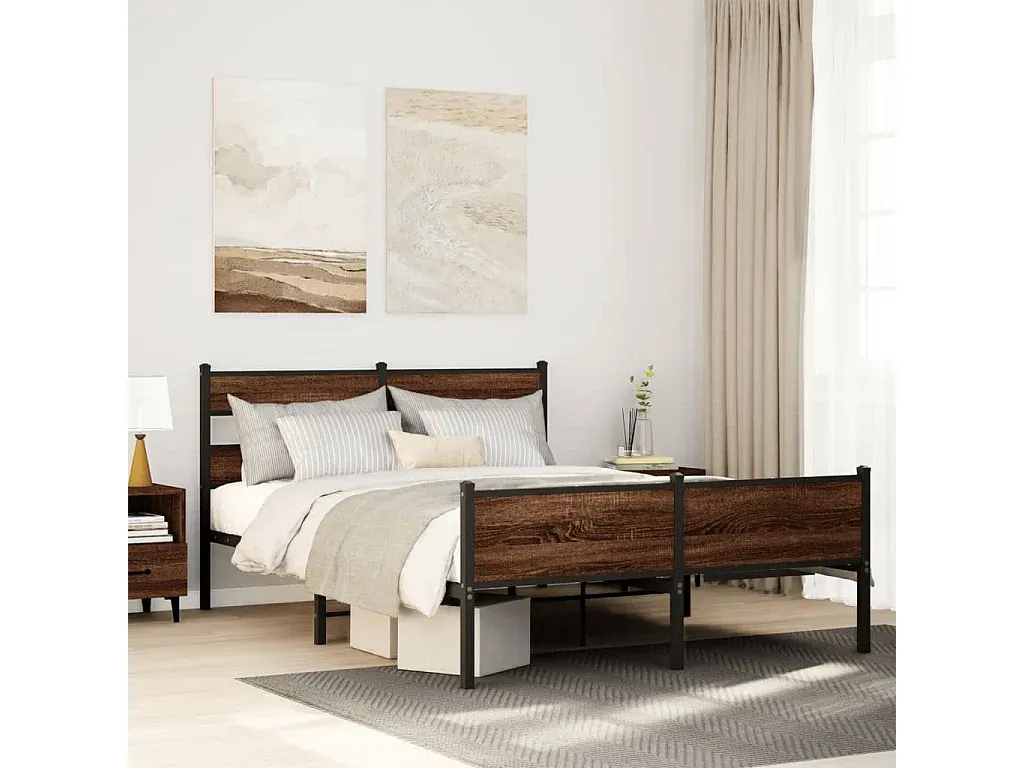 Holzbettgestell in Sonoma-Eiche 120x190 cm