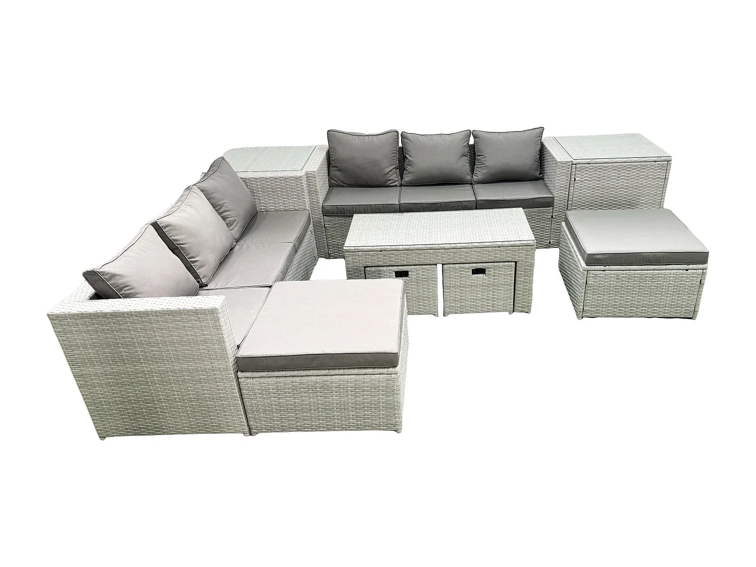 Modulares Outdoor-Sofa Set mit Kissen