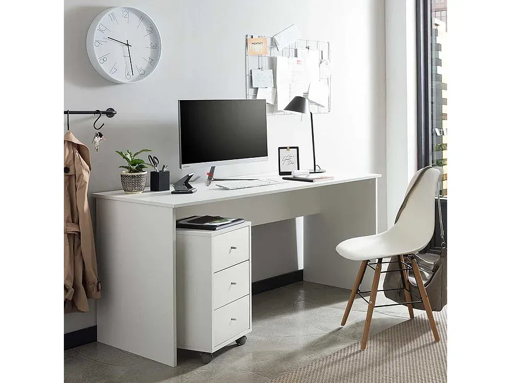 Moderner Schreibtisch mit Walnuss-Finish und Metallbeinen