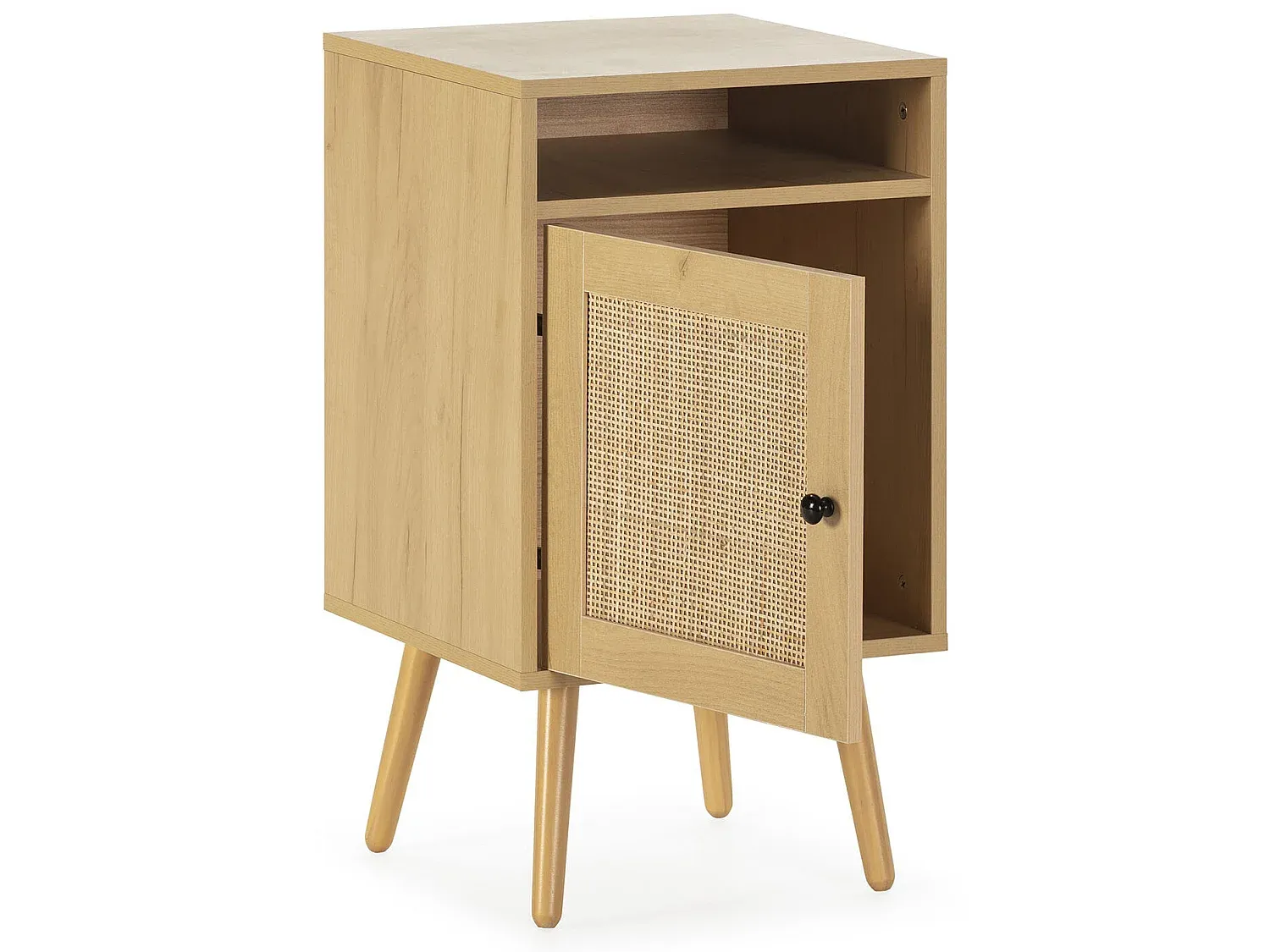 Moderner Nachttisch aus Akazienholz, 50 x 33 x 60 cm