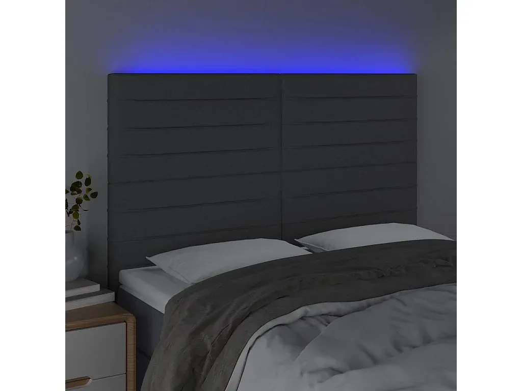 Verstellbares LED Bettkopfteil in Creme 180x5x118 cm Stoff