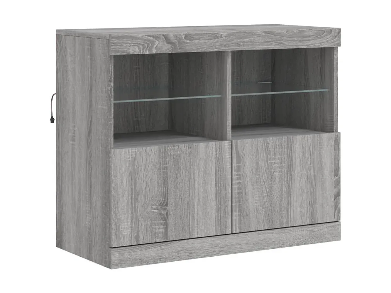 Graues Sideboard mit LED-Leuchten, Sonoma 41x37x100 cm