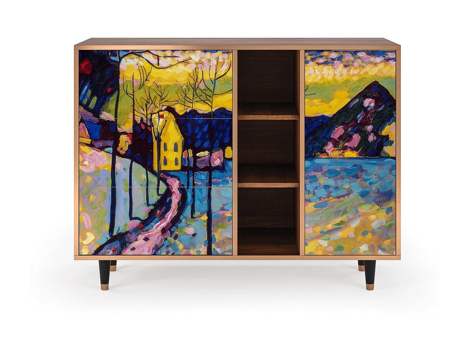 Elegantes Sideboard in Champagner und Anthrazit - 125x98x48 cm