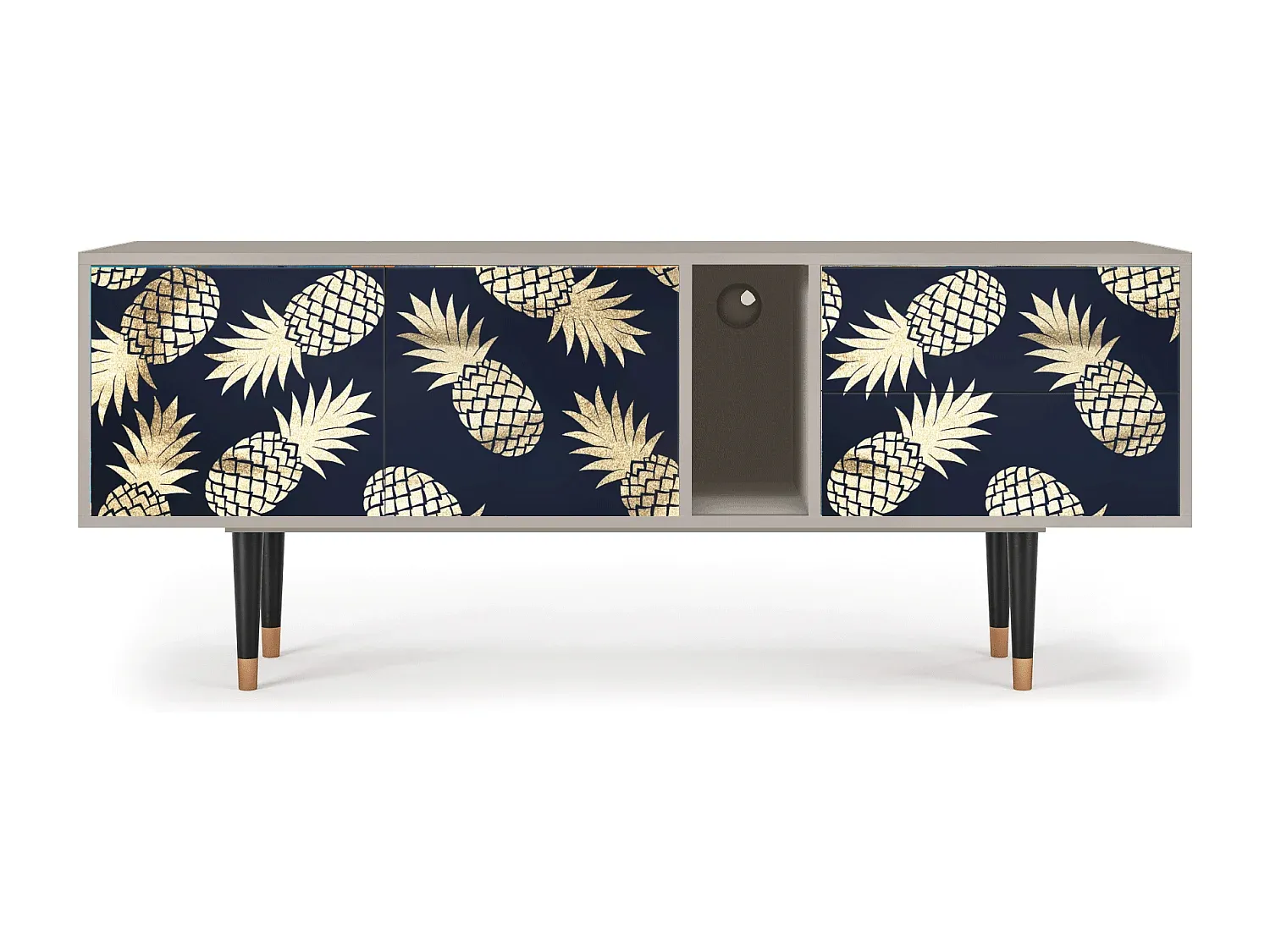 Modernes TV-Möbel mit Stauraum, Blau-Anthrazit