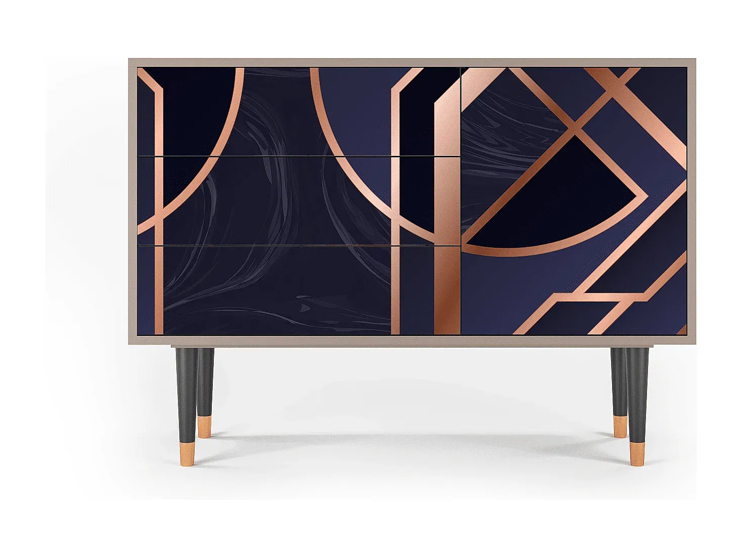 Moderner Hochglanz-Sideboard in Weiß