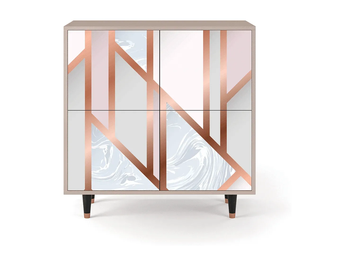 Modernes Sideboard mit Stauraum, Grau, 125x98x48 cm