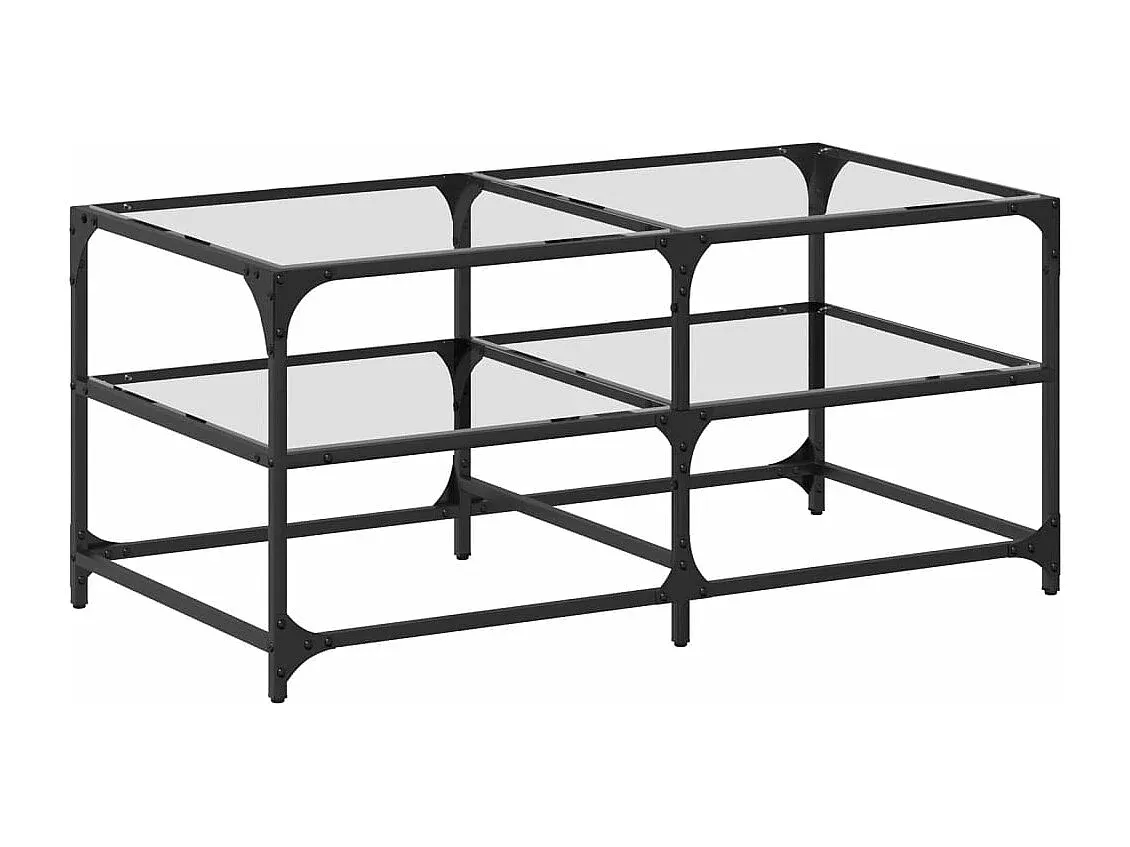 Moderner Glastisch in Schwarz, 95 x 100 cm
