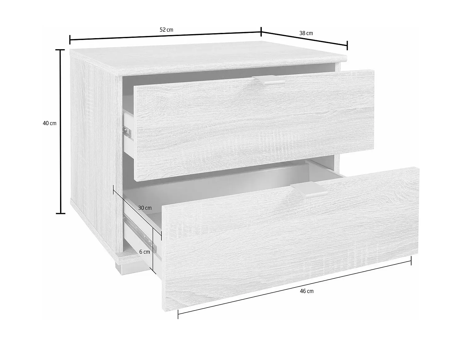 Moderner Nachttisch aus Stahl in Anthrazit 36x39x59 cm