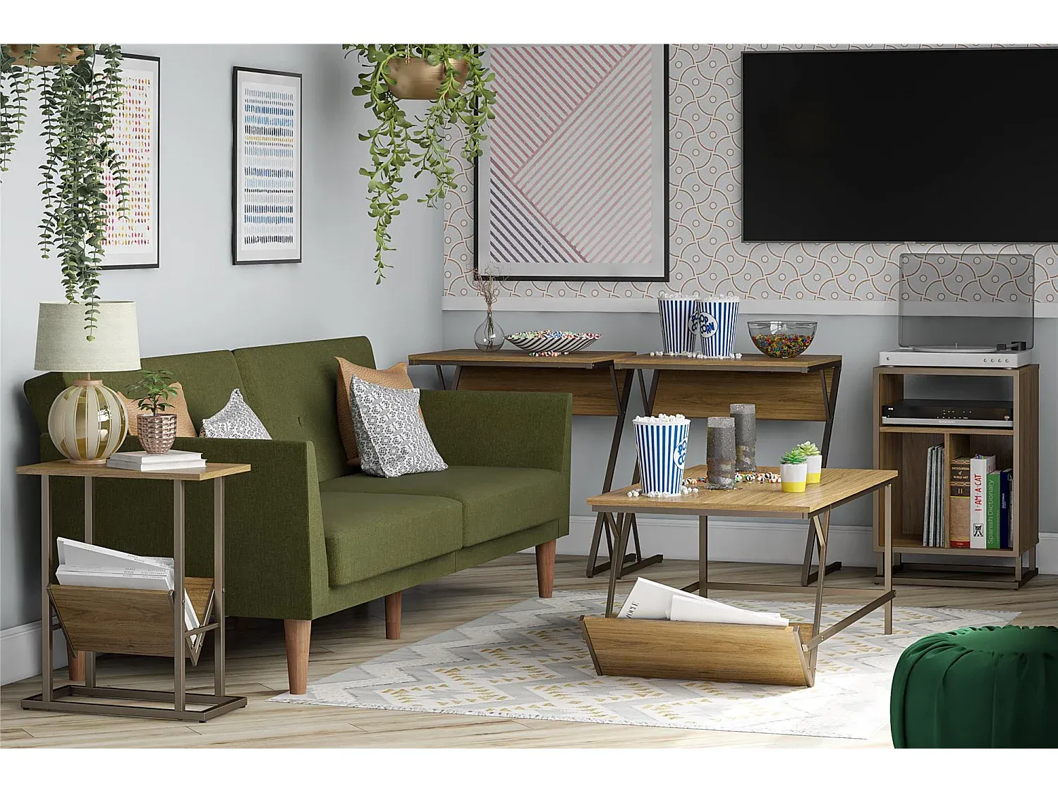 Moderner Arbeitstisch in Silber mit Stauraum