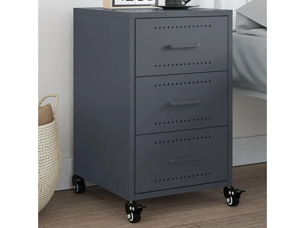 Moderner Nachttisch in Betongrau 50x39x47 cm