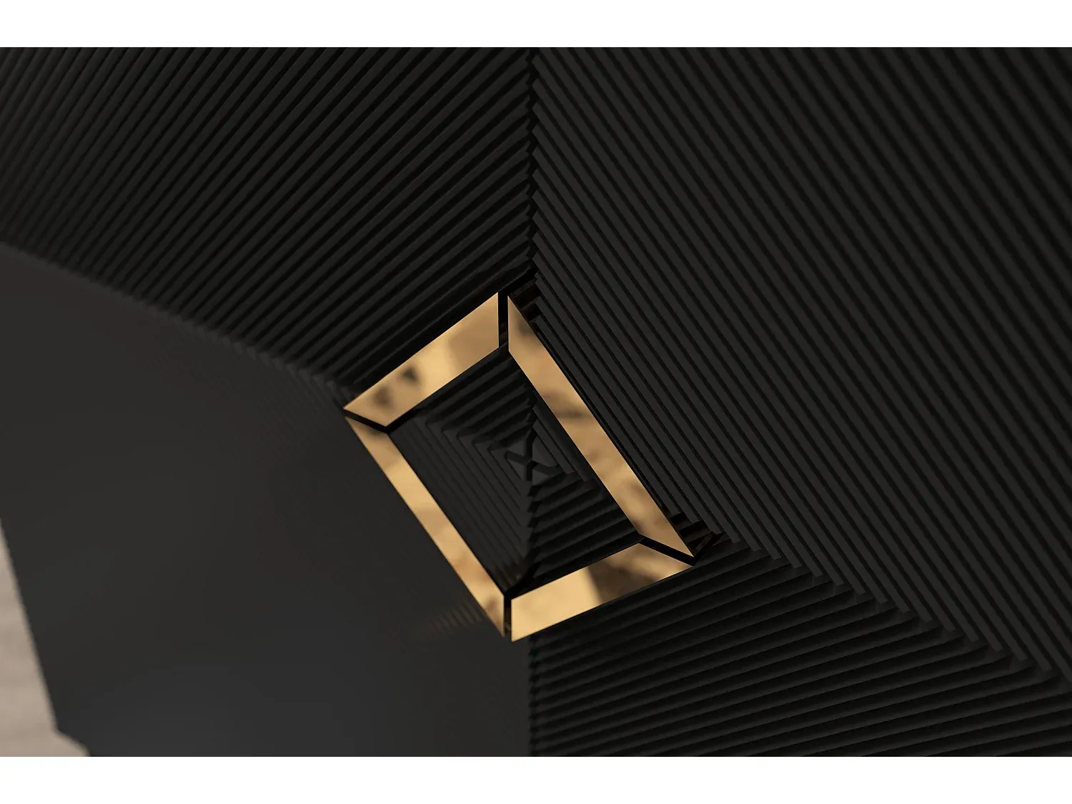 Moderne Kommode mit 3 Türen und Metallrahmen, Blaumatt