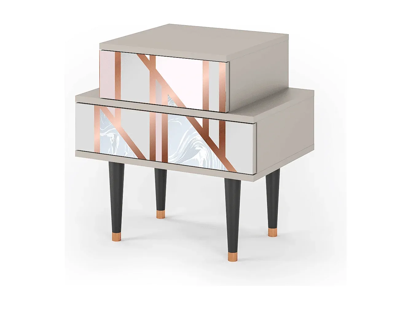 Moderne Nachttisch in Graphitgrau