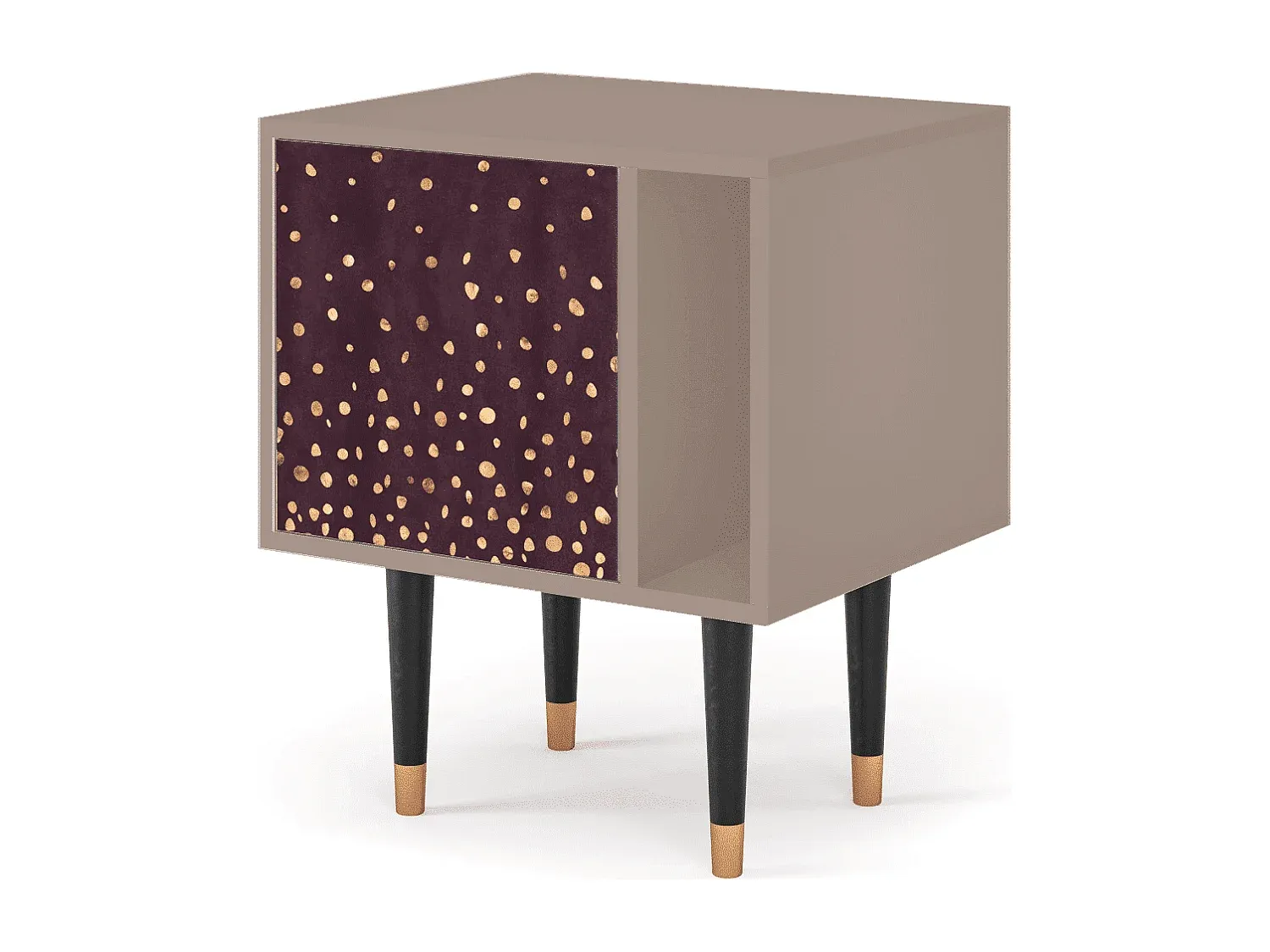 Moderner Nachttisch mit Schubladen, Sandfarben