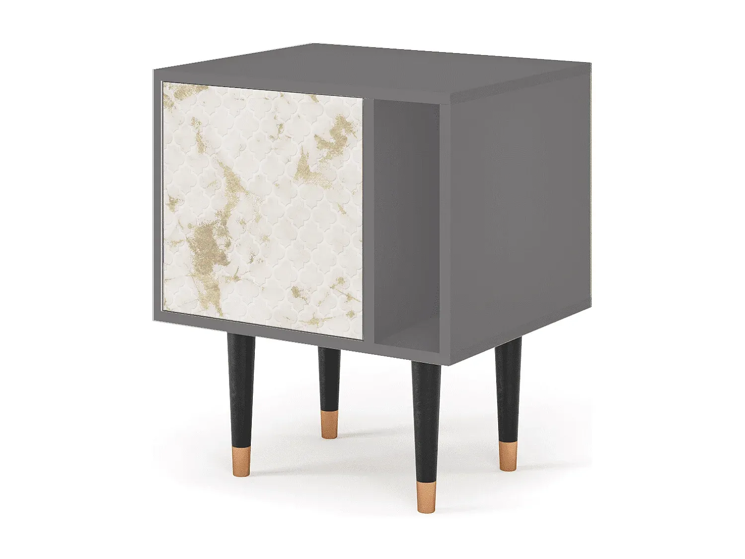 Moderner Nachttisch mit Stauraum, Holzoptik