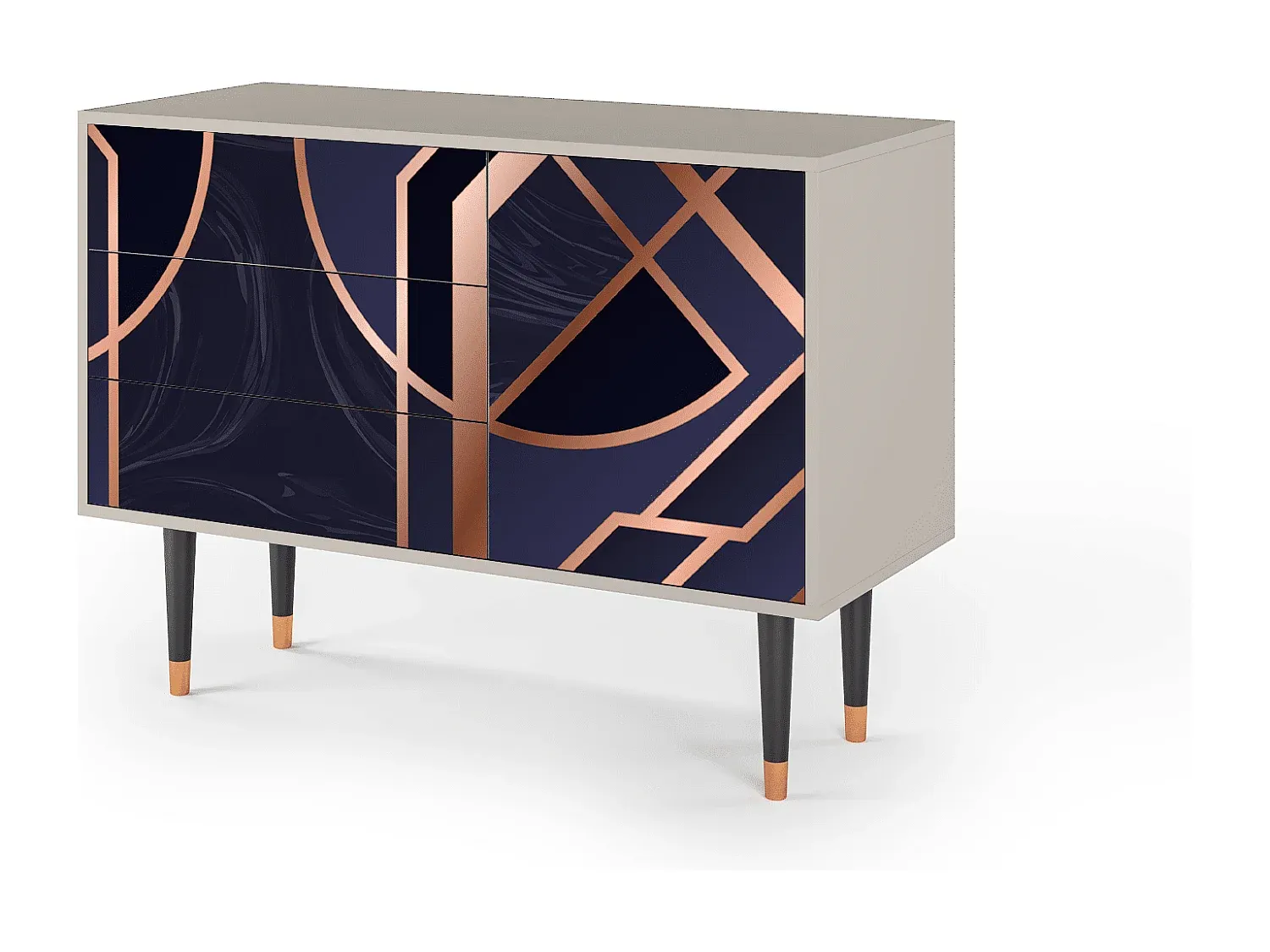 Moderner Hochglanz-Sideboard in Weiß