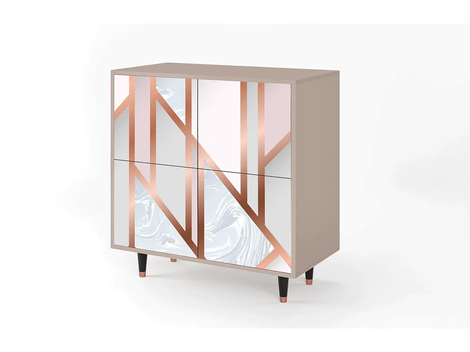 Modernes Sideboard mit Stauraum, Grau, 125x98x48 cm