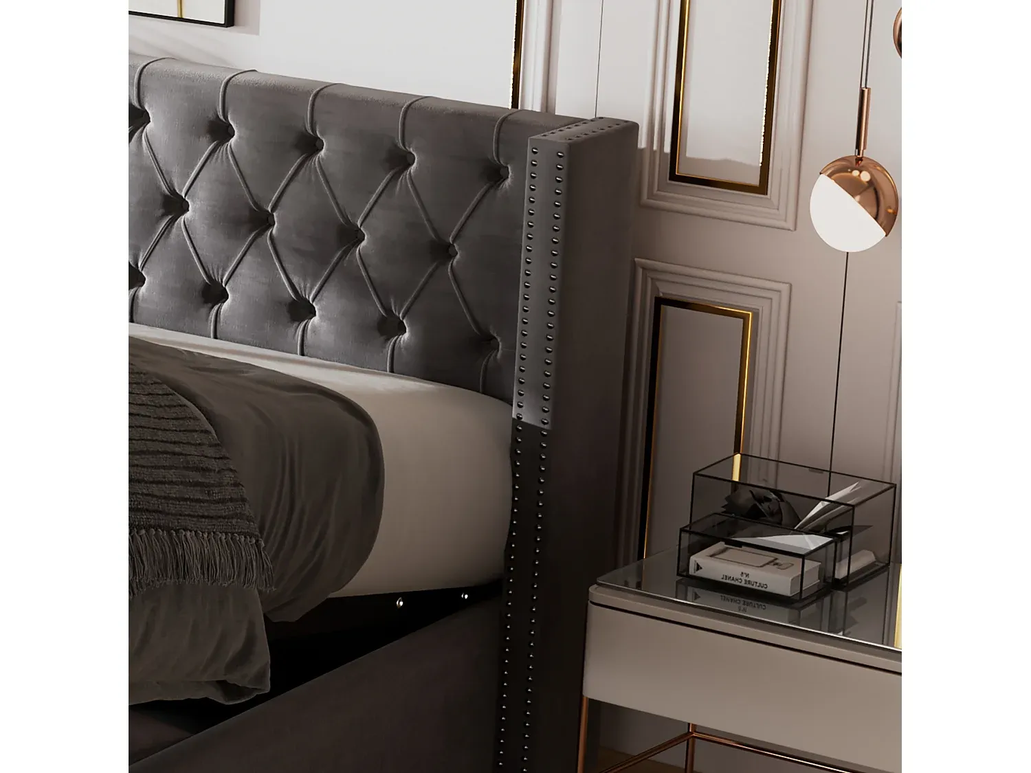 Holzbett mit Stauraum und Schräge Kopfstütze 160x200