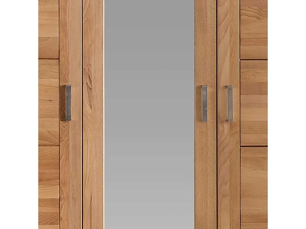 Moderne 4-türiger Drehtürenschrank aus Eiche und Schwarz