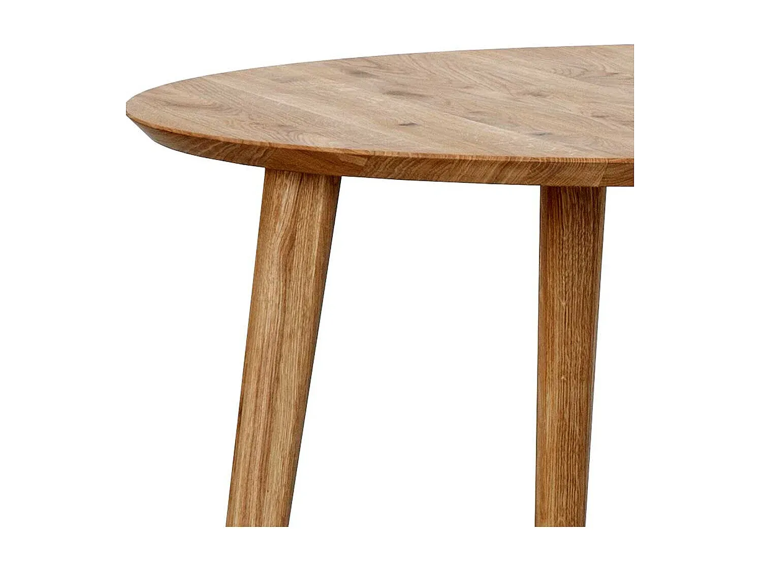 Runder Esstisch in Holzoptik mit schwarzer Basis, 90 cm