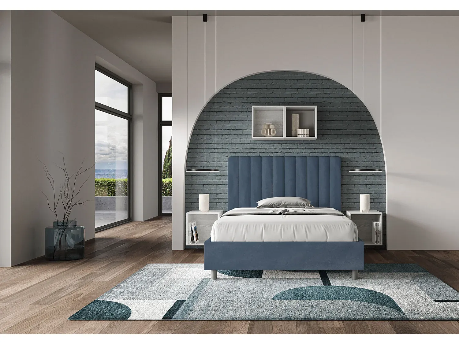 Modernes Holzbett in Braun 140x200 cm