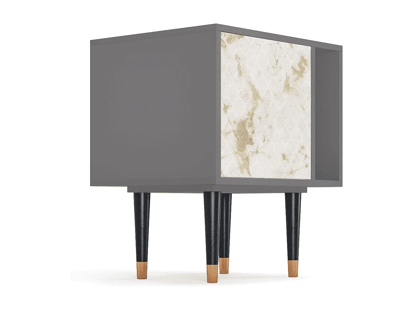 Moderner Nachttisch mit Stauraum, Holzoptik