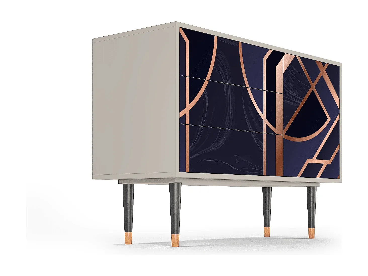 Moderner Hochglanz-Sideboard in Weiß