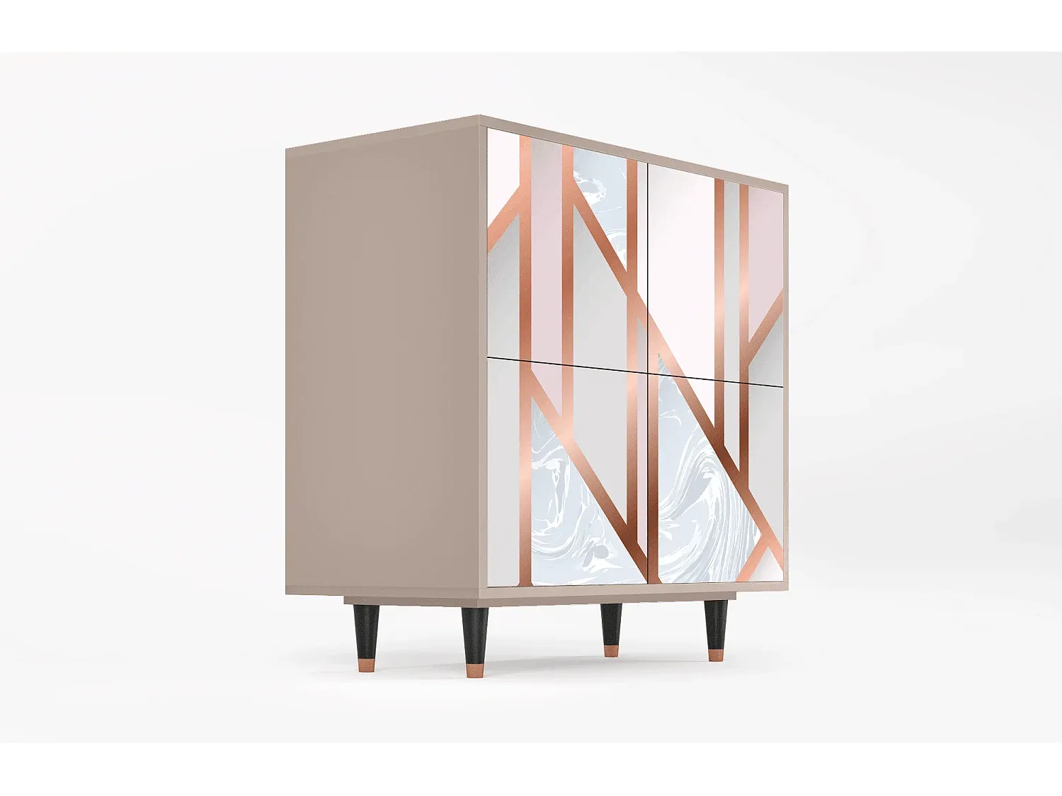 Modernes Sideboard mit Stauraum, Grau, 125x98x48 cm